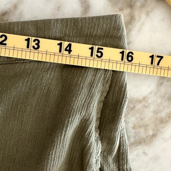 D & Co  Beach Sage Green Cotton Blend Wide Leg Pants Womens S Comfy Summer - Picture 6 of 7